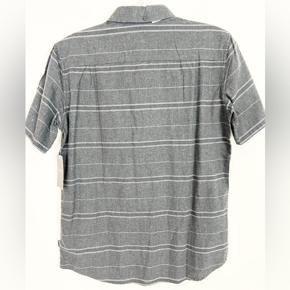 HURLEY GRAY STRIPE SHORT SLEEVE CLASSIC FIT SHIRT MENS SZ SMALL - Picture 6 of 6